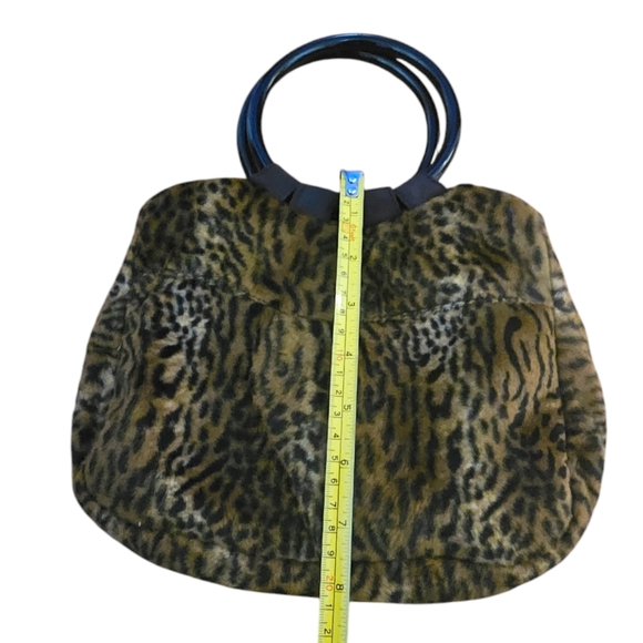 NEW 90s Original Custom Vintage Leopard Print Handle Bag and Thick Scarf - Picture 7 of 12